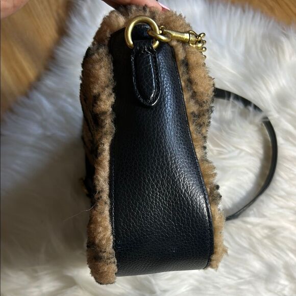 Coach Jennifer Lopez Marlie Top Handle Satchel Monogram Shearling Crossbody Bag - Picture 7 of 16